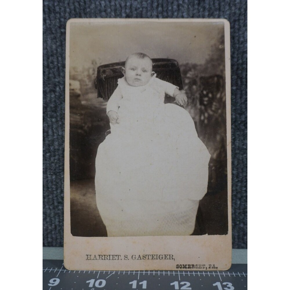 Antique Cabinet Card Photo Baby Christening Gown Harriet S Gasteiger Somerset PA
